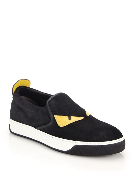 black fendi monster slip-on sneakers|Buy Fendi Slip On Shoes: New Releases & Iconic Styles .